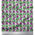 thumbnail image 1 of Soimoi Georgette Viscose Fabric Leaves & Floral Block Printed Fabric 1 Yard 42 Inch Wide, 1 of 3