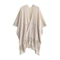 thumbnail image 3 of Gelikeya Shawl Wraps for Women, Cozy Lightweight Knitted Poncho Cape with Pockets, Warm for Fall Winter Travel, Beige, One Size, 3 of 4