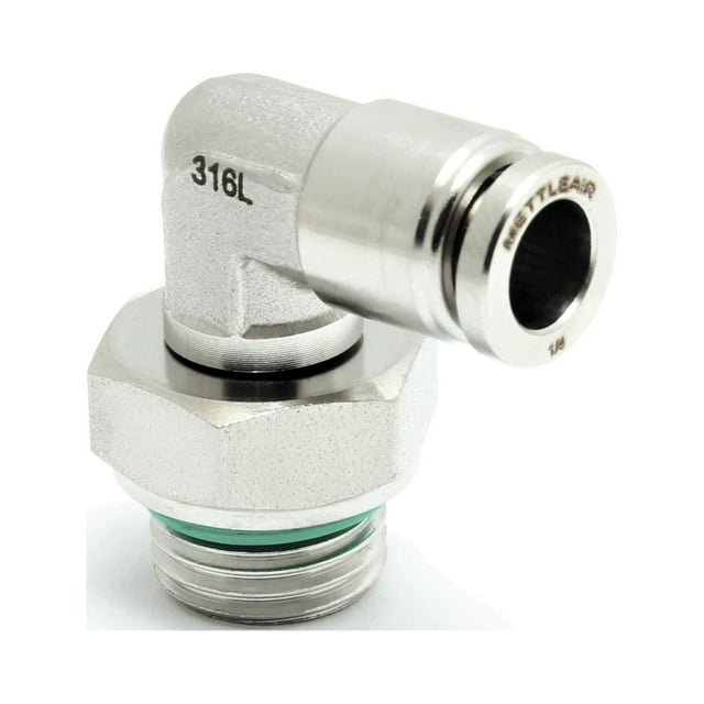 Raccord Poussoir à Raccord en Acier Inoxydable 316L 4 mm OD x 1/8 Pouces BSPP (g) Mâle (Lot de Dix) MettleAir