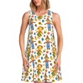 thumbnail image 1 of Fotbe Harvest Scarecrow Pattern Vestido de Verano sin Mangas para Mujer – Vestido Midi Línea A, Estilo Camiseta Floral, Vestido Playero Casual y Fluido, 1 of 7