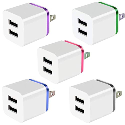 USB Wall Charger Google Pixel 3-Pack Phone BEST4ONE 2.1A/5V Dual Port USB Plug Power Adapter Charging Block Cube Compatible with Moto LG White/Gold Pad Pod Samsung 