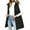 Black, variant on Women's Plus Size Mid-Length Cotton Vest,Solid Color Sleeveless Puffer Jacket with Pockets,Quilted Zip Up Outerwear for Women,Warm Fall and Winter Layering Piece, Casual Longline Vest for Women Black
