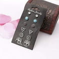 thumbnail image 3 of Magik 6~12 Pairs Fashion Rhinestone Crystal Pearl Earrings Set Women Ear Stud Jewelry (Elephant 6 Pairs), 3 of 6