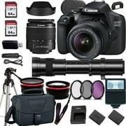 Canon EOS 2000D (Rebel T7) DSLR Camera w/Canon EF-S 18-55mm F/3.5-5.6 Zoom Lens+420-800mm HD Telephoto Zoom lens+case+128Memory Cards (24PC)