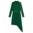 thumbnail image 3 of iiniim Women's Sequin Lyrical Contemporary Ballet Dance Dress Irregular Dancewear Green XXL, 3 of 7