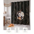 thumbnail image 7 of Fall Shower Curtain Flower Pumpkin Bathroom Curtains with Hooks, Waterproof Fabric Floral Leaf Black Thanksgiving Bath Shower Curtains Set for Bathroom Bathtubs Decor 72x84 Inch, 7 of 7