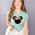 thumbnail image 2 of Women and Teen Floral Mickey Flower Shirt Adult Women Ladies Boho Character Tshirt (Mint, 4X Large), 2 of 7