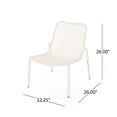 thumbnail image 4 of Tcbosik 2 Pack Indoor/Outdoor Stack Chairs, Metal Armless Chair for Patio, Garden, Backyard, Matte White, 4 of 10