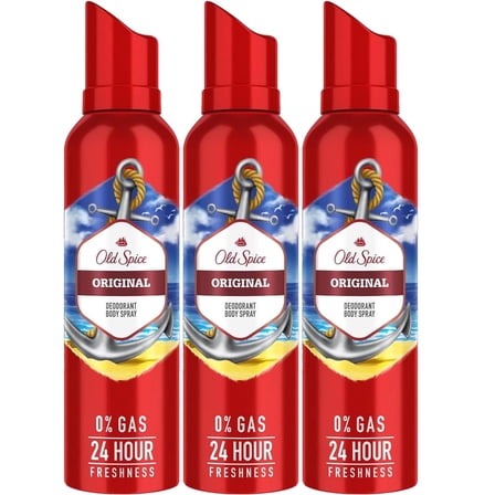 Old Spice Original Deodorant Body Spray, 3 Pack Odor Eliminator Body Spray for Men, 24-Hour Long-Lasting, Gas-Free Body Mist Antiperspirant, 4.73 Ounces Each