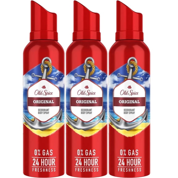 Old Spice Original Deodorant Body Spray, 3 Pack Odor Eliminator Body Spray for Men, 24-Hour Long-Lasting, Gas-Free Body Mist Antiperspirant, 4.73 Ounces Each