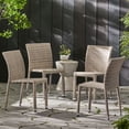 thumbnail image 2 of GDF Studio Haddan Outdoor Wicker Armless Stacking Dining Chairs, Set of 4, Chateau Gray, 2 of 8