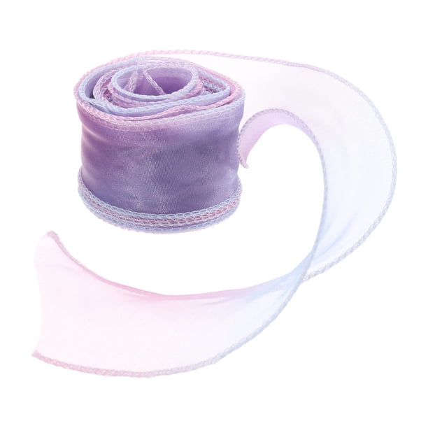 Cinta Organza Transparente Uxcell, Cintas para Regalos, Empaque de Hilo de Cola de Pez Gradiente para Bodas, Fiestas, Pasteles, Flores, Decoraciones DIY Azul-púrpura