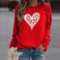 thumbnail image 2 of Love Like Jesus Sweatshirts for Women Valentines Sweatshirt Leopard Letter Long Sleeve Pullover Top, 2 of 8