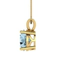 thumbnail image 3 of 3 cctw Swiss Blue Topaz Yellow Gold Plated Pendant with 18" Box Chain (9mm, Round Cut), 3 of 7