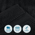thumbnail image 4 of BNM Chevron Zero Twist Cotton Hand Towel Set of 6, Black, 4 of 17