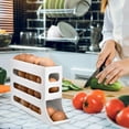 thumbnail image 3 of Egg Dispenser for Refrigerator, 4 Tiers Egg Holder for Fridge Egg Organizer, Fridge Egg Storage, Automatic Scrolling Egg Rack Holder, Egg Carton with Egg Basket for Countertop, Kitchen (White), 3 of 5