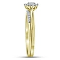 thumbnail image 2 of 10kt Yellow Gold Womens Round Diamond Halo Bridal Wedding Engagement Ring Band Set 1/4 Cttw, 2 of 2