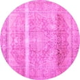 thumbnail image 1 of Ahgly Company Indoor Round Abstract Pink Contemporary Area Rugs, 8' Round, 1 of 4