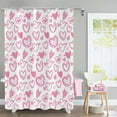 thumbnail image 6 of Valentine's Day Shower Curtain, Weighted Bottom Romantic Love Theme Pink and Red Little Heart Fabric Bathroom Curtain Home Decor Waterproof Washable with Hooks, 6 of 6