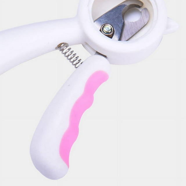 Cortaúñas para mascotas, lindo cortador de garras para perros universal de acero inoxidable a prueba de salpicaduras con lima para gatos y perros, color rosa