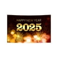 thumbnail image 1 of 2025 New Year Banner Decoration 115x180cm Polyester Fabric Festive Party Background with Metal Rings, 1 of 2