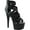Black Elastic Band/Snake Print Patent/Black Matte, variant on Women's Pleaser Adore 748SP Heeled Gladiator Sandal