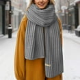 thumbnail image 2 of Wdgfv Winter Knit Scarfs Womens Thick Warm Knit Scarves Soft Long Knitted Scarf for Outddor Men & Women Grey One Size, 2 of 6