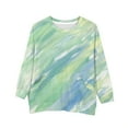 thumbnail image 4 of Ruyang Girls Rainbow Shirts Kids Tie Dye Long Sleeve Basic Layer T-Shirts Winter Crewneck Pullover Sweatshirts Pockets, 4 of 4