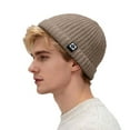 thumbnail image 3 of Beanie for Men Women Cuffed Thick Knitted Winter Beanies (Khaki One Size), 3 of 4
