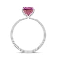 thumbnail image 2 of Pink Sapphire Cushion Shaped Gemstone Solitaire Ring for Women in Sterling Silver/White Gold Plated| 7mm Prong Set February Birthstone, Birthday, Engagement, Wedding Jewelry Gift, 2 of 3