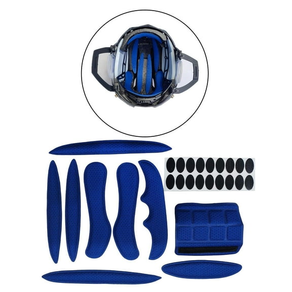 27pcs Bike Padding , Replacement Pads Set, Motorcycle Chin Strap Mats Cushions for Cycling Motorcycling - Blue