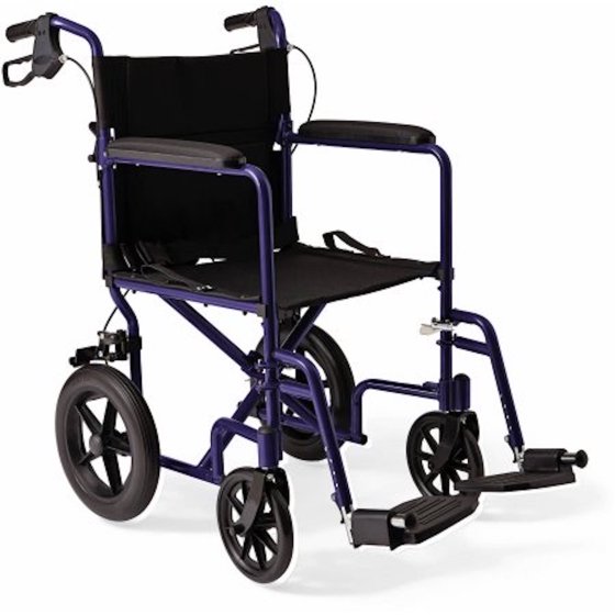 Medline Excel Deluxe Aluminum Transport Chair With Hand Brakes