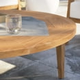 thumbnail image 7 of Modway Brisbane Modern Round Teak Wood Outdoor Patio Coffee Table in Natural, 7 of 7