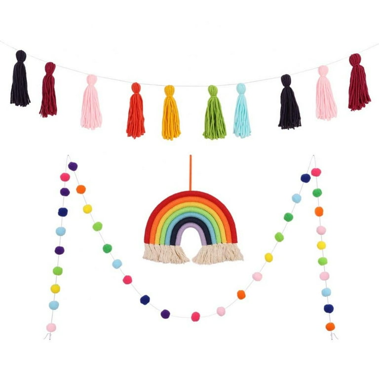 Macrame rainbow garland sale