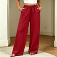 thumbnail image 1 of ZUBKTE Women's Fall Winter Sweatpants, Solid Elastic Drawstring Waist Loose Casual Long Trousers with Side Hidden Pockets S‑2XL, 1 of 8