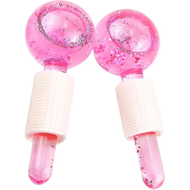 Botao Facial Ice Globes, Facial Roller Massager, Cooling Massage Balls for Face and Eyes Swelling Body Massager Tool (2pcs, Pink)