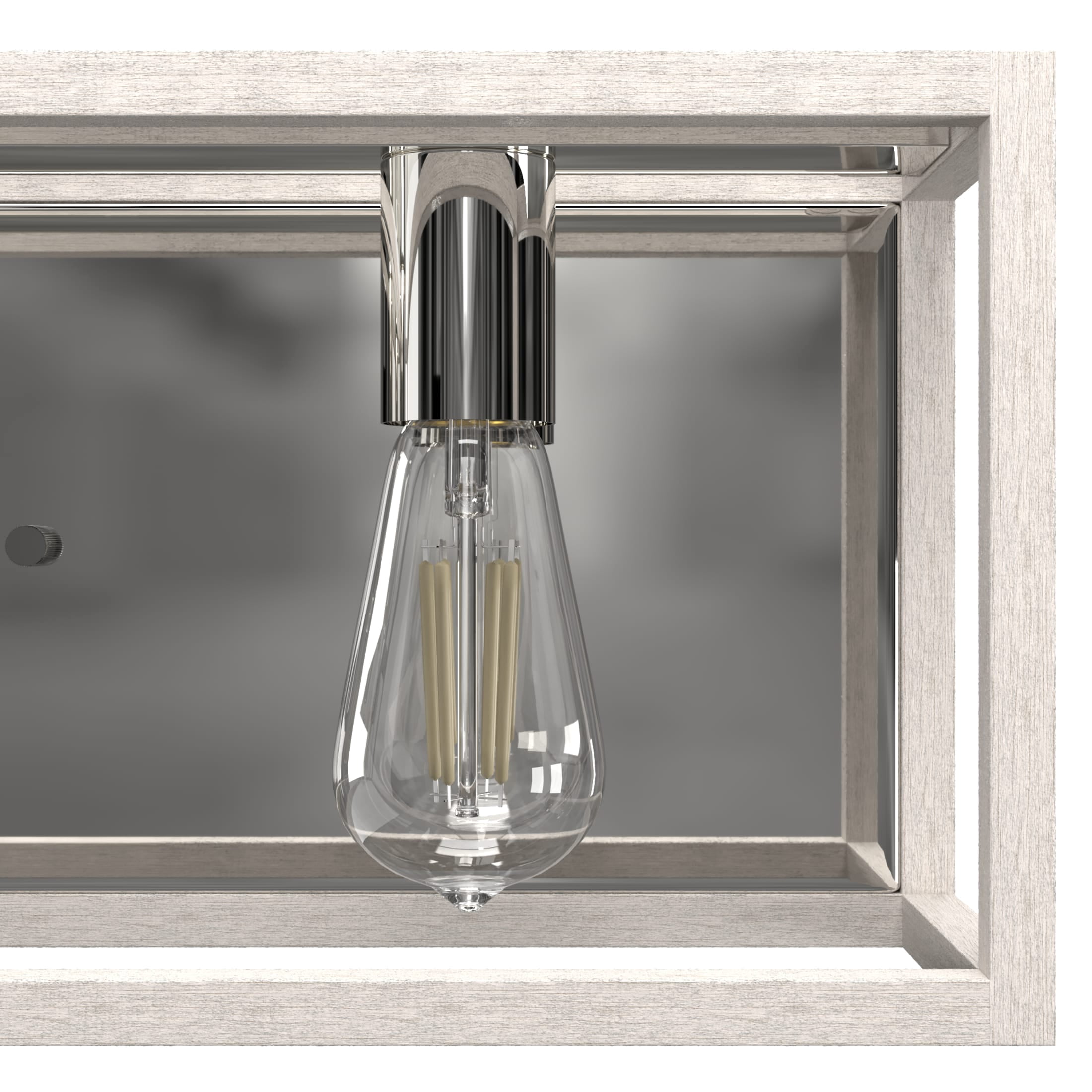 Hunter - Squire Manor 3-light Distressed White, Medium Size Vanity Light, Dimmable, Modern Style, for Bedrooms, Dining, Living Rooms - 19036