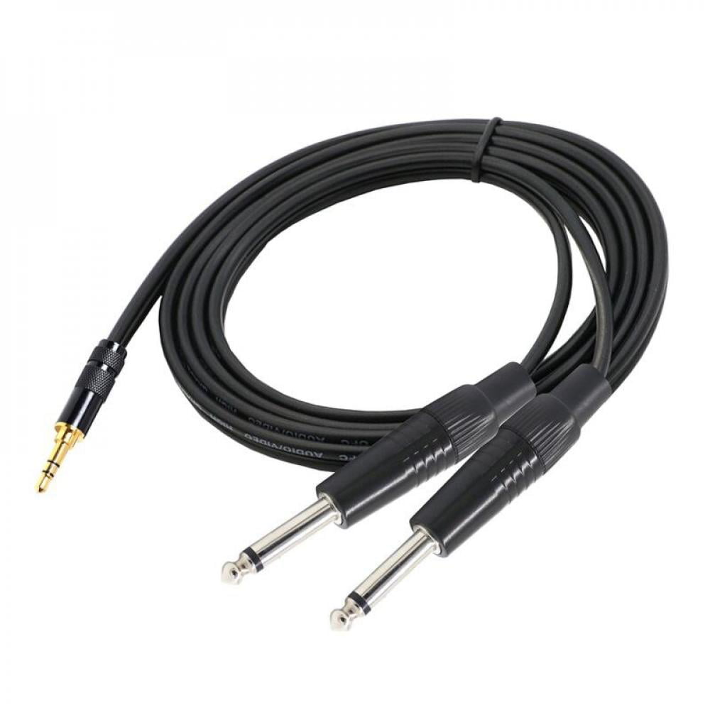 Dual 1/4 to 1/8 inch GearIT 3.5mm Male to 6.35mm TS Mono Stereo Y-Cable Splitter 2-Pack 3 Feet
