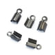 thumbnail image 1 of 100 conectores plegables para extremos de cordón de cuero grueso para la fabricación de joyas Negro, 1 of 5