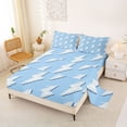 thumbnail image 2 of Erosebridal Lightning Light Print Queen Sheet Sets,White And Blue Bed Set For Boys Kids 4 Pieces, 2 of 6
