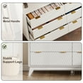 thumbnail image 5 of Diamond-Fluted 6 Drawer Dresser with Power Outlets, Living Room, Entryway, White, 5 of 5
