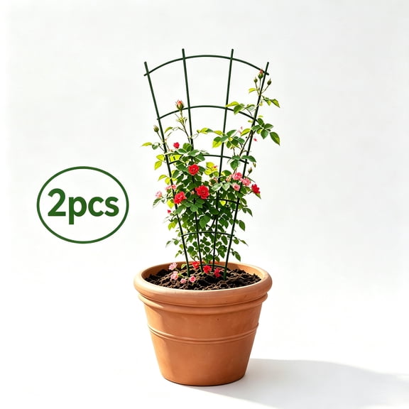 ChenHW 2Pcs Plant Trellis for Climbing Vines – Indoor Outdoor Garden Support Stand for Potted Flowers & Peas