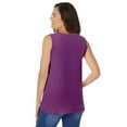 thumbnail image 2 of Woman Within Plus Size Perfect Sleeveless Shirred V-Neck Tunic, 2 of 5