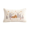 thumbnail image 2 of Christmas Tree Pillow Cover 12 x 20 Inch, Xmas Decorations, Soft Plush Faux Fur Holiday Winter Decorative Throw Pillows for Sofa Bedroom Bed Home Décor(E), 2 of 6