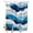 Blue Aqua, variant on Split Shower Curtain for Transfer Bench, Blue Ombre Fabric Shower Curtains for Bathroom, Modern Geometric Moire Abstract Art Tub Sliding Transfer Bench Waterproof Bath Curtains 72"x72"