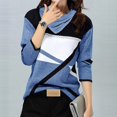thumbnail image 5 of WEAIXIMIUNG T-Shirts Graphiques Femmes Chats Ou Chiens Mode Décontractée Col Rond Imprimé Géométrique Color Block Col en V Rétréci Manches Longues T-Shirt Manches Longues, 5 of 5