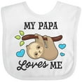thumbnail image 3 of Inktastic My Papa Loves Me with Sloth and Hearts Boys or Girls Baby Bib, 3 of 4