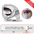 thumbnail image 1 of P12 Label Tape Compatible with Dymo LetraTag 200B Refills LT-100H Label Replacement for Phomemo P12 PRO Label Maker 12mm x 4m Q5-131, 1 of 6