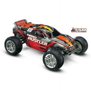 Traxxas Nitro Rustler: Powered 2Wd Stadium Truck With Tq 2.4 Ghz Radio & Tsm (1/10 Scale), Red 44096-3-RED