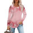 Christmas Shirts for Women Trendy Xmas Snowflake Print Tshirts Pleated